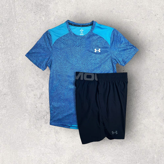 UNDER ARMOUR COOLSWITCH T-SHIRT/SHORT SET - BLUE/BLACK