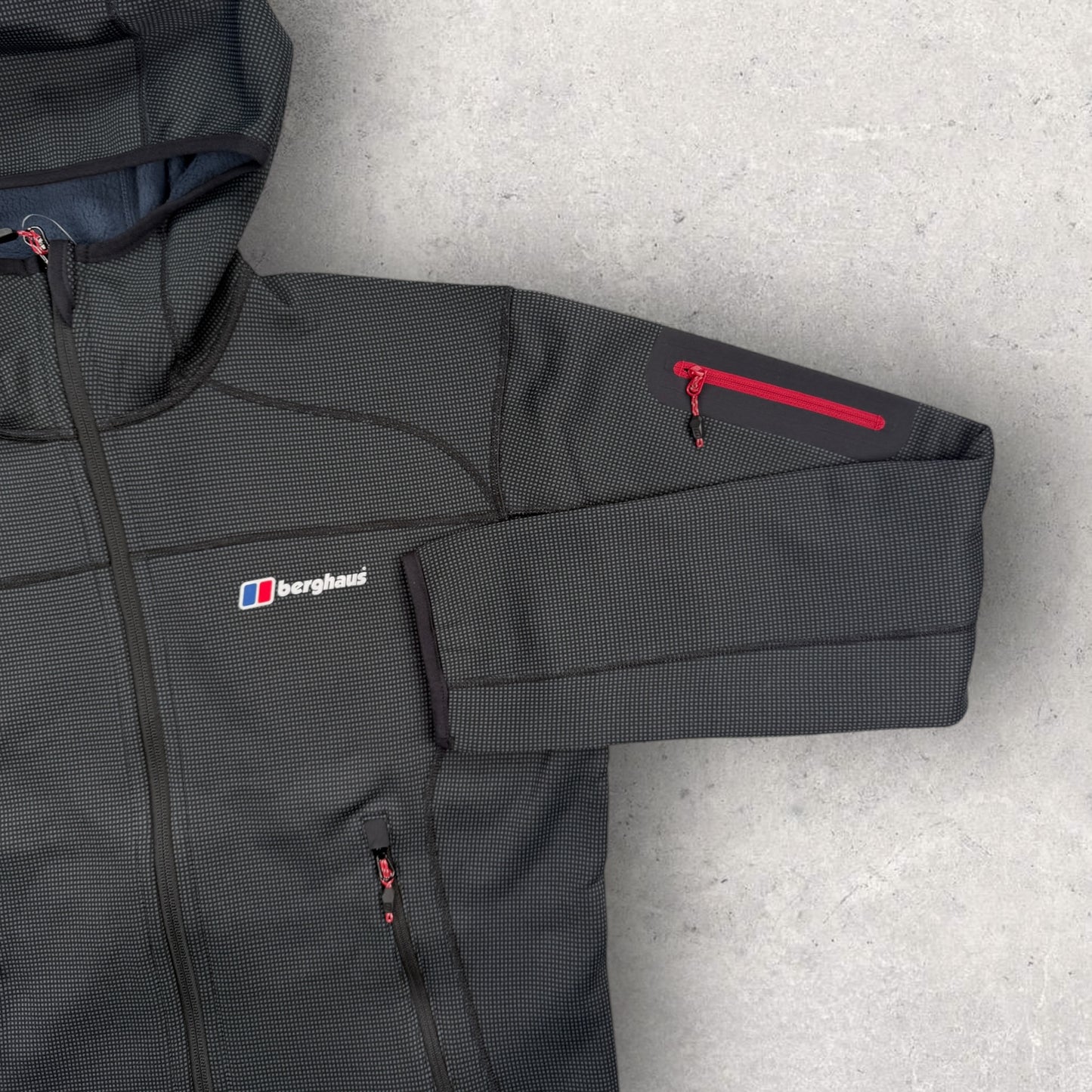 BERGHAUS HOODED JACKET - DARK GREY/BLACK