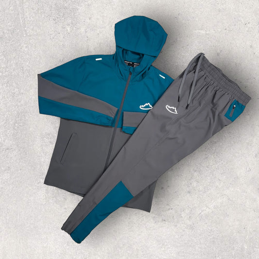 ADAPT TO RUNNING 2.0 SET GREY / TEAL - JACKET & TROUSERS
