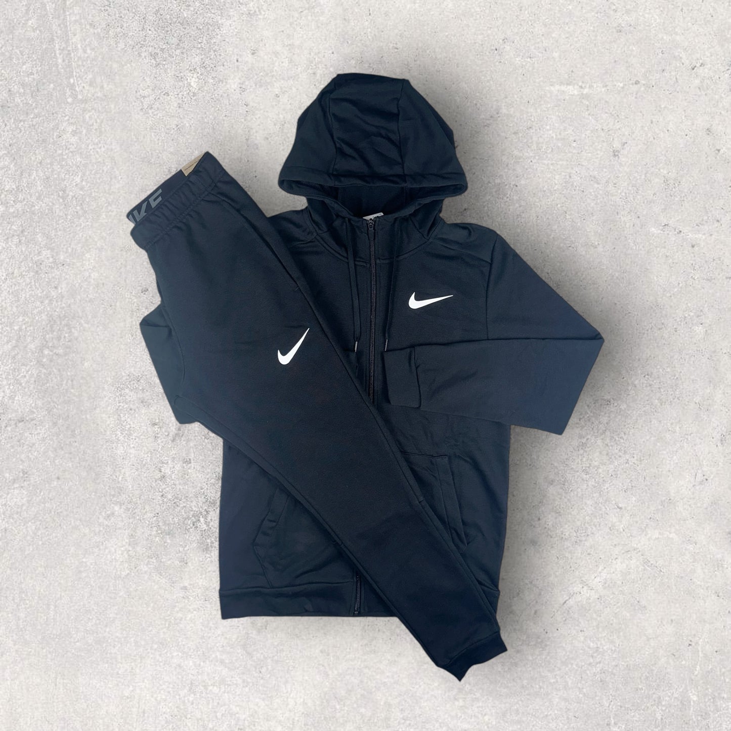 NIKE PRO DRI-FIT FLEECE TRACKSUIT - BLACK