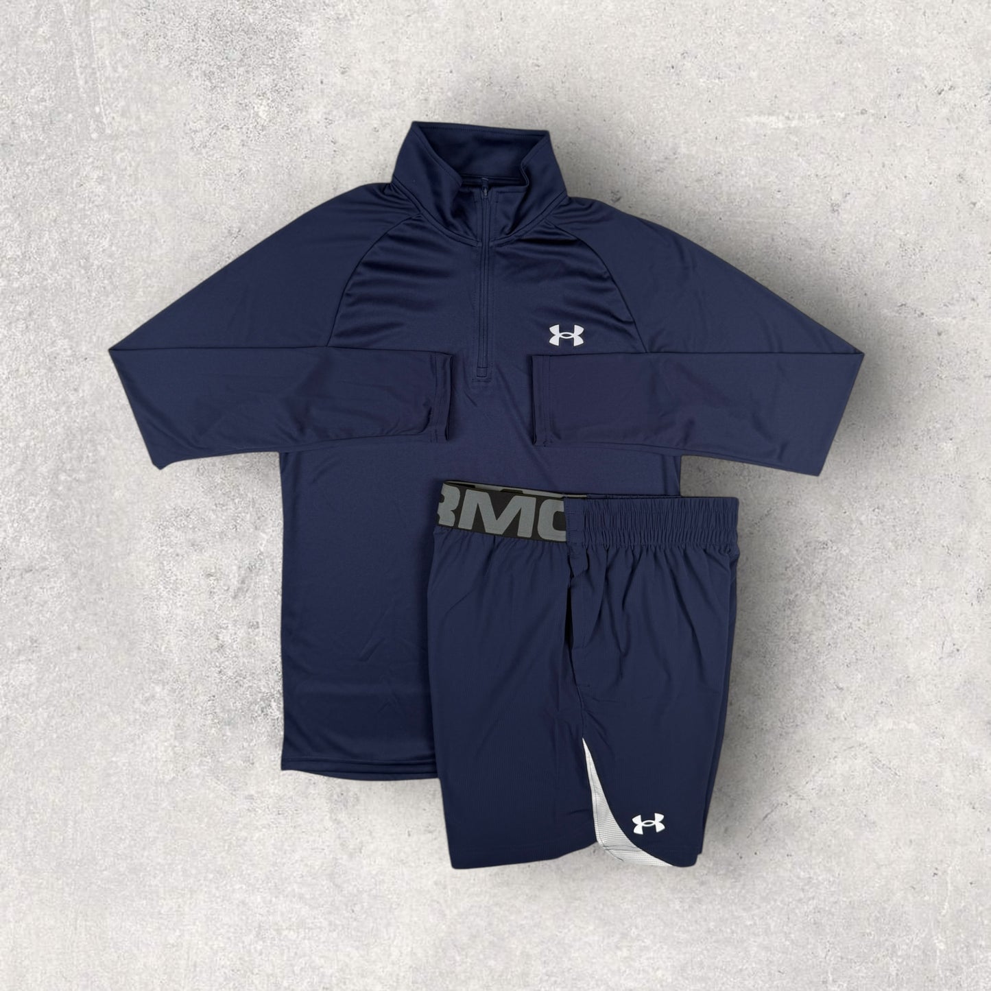 UNDER ARMOUR VELOCITY 1/4 SHORT SET - NAVY