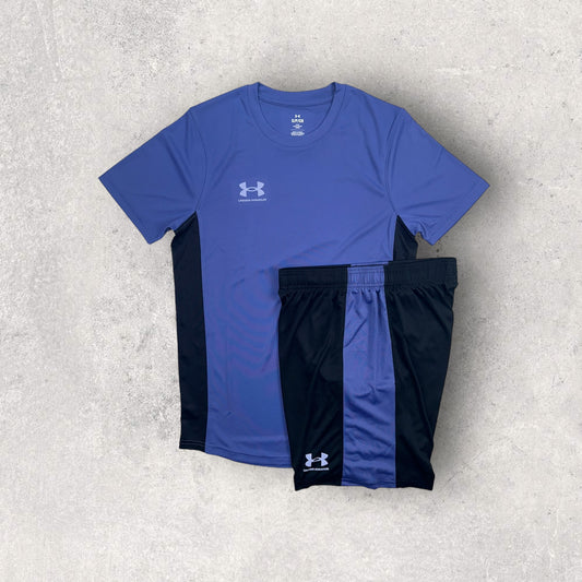 UNDER ARMOUR CHALLENGER T-SHIRT/SHORT SET - STARLIGHT/BLACK