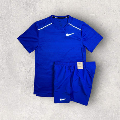 NIKE MILER 1.0 T-SHIRT / SHORT SET - ROYAL BLUE