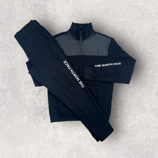 NORTH FACE 1/4 FLEECE TRACKSUIT - BLACK/GREY/WHITE