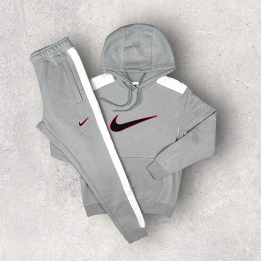 NIKE FLEECE TRACKSUIT - GREY/WHITE