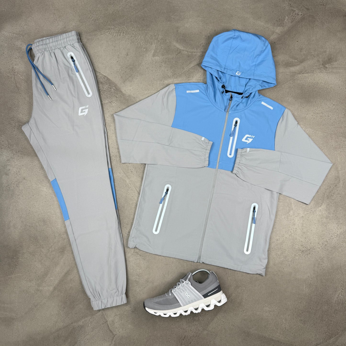 GLYRO REFLECT 1.0 TRACKSUIT - OCEAN/CLOUD GREY