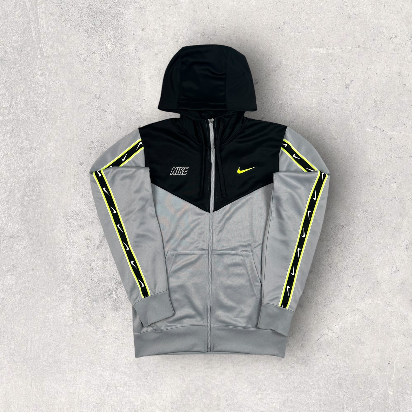 NIKE POLY REPEAT TRACKSUIT - BLACK/GREY/VOLT