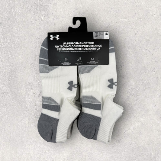 UNDER ARMOUR PERFORMANCE TECH SOCKS X6 - WHITE