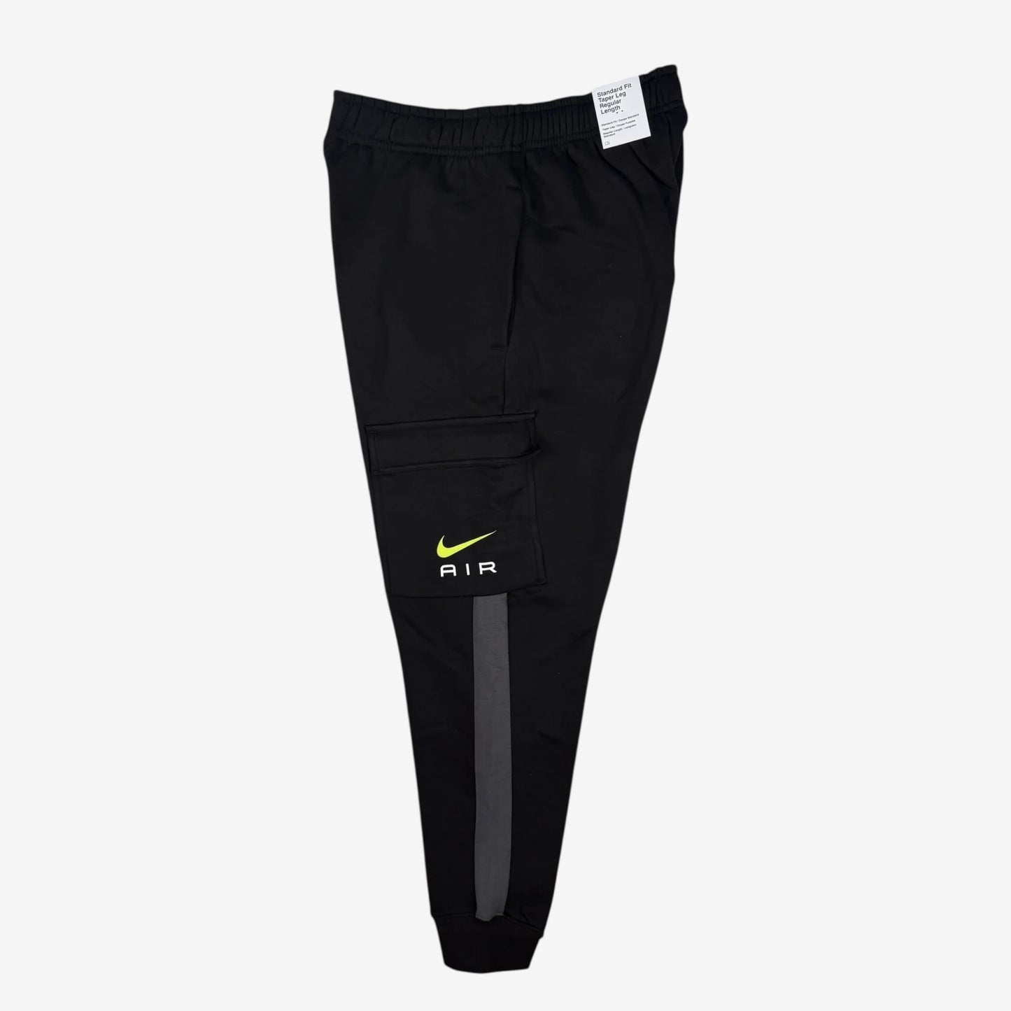 NIKE AIR FLEECE CARGO TRACKSUIT - BLACK/GREY/VOLT