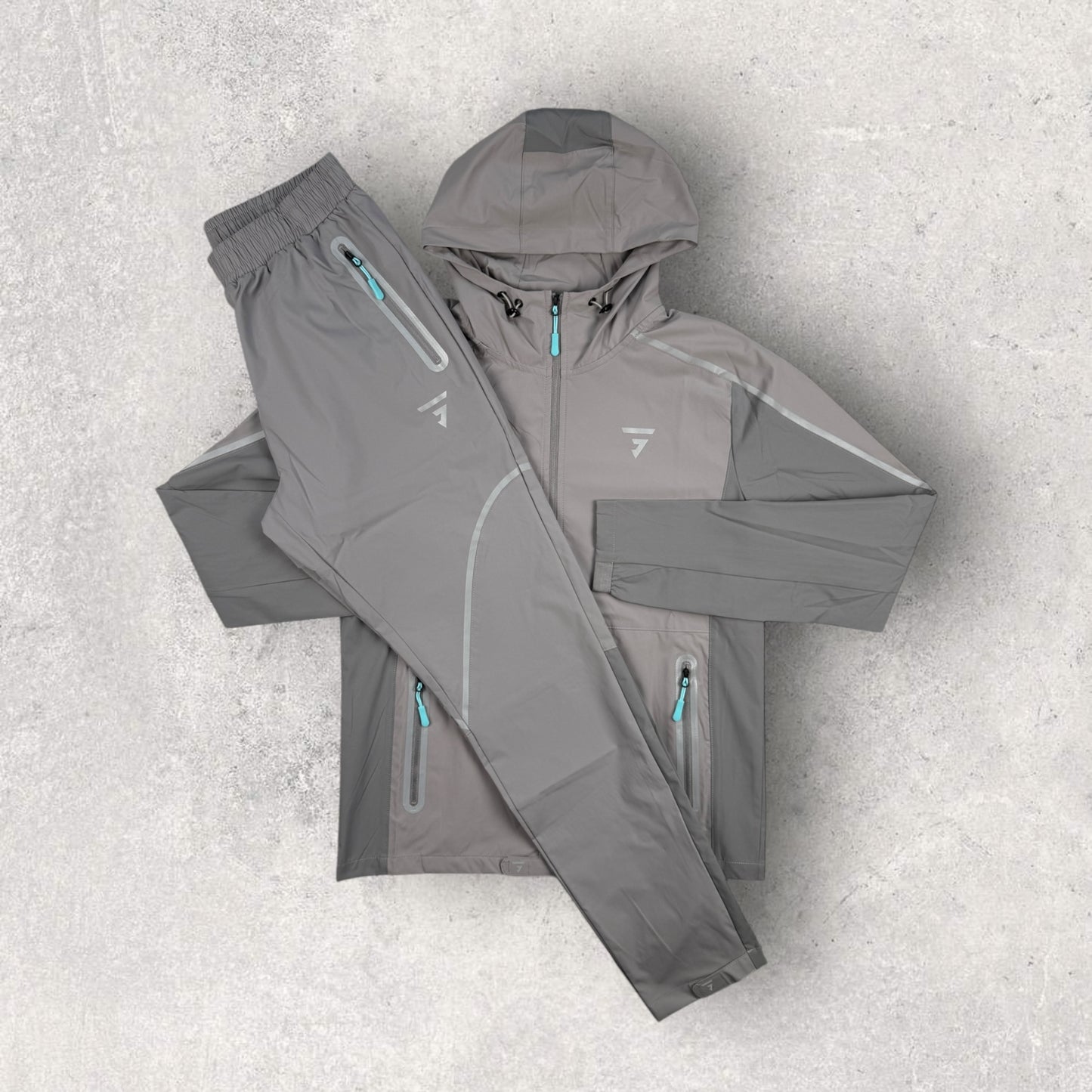 GRIID REFLECT TRACKSUIT - LIGHT GREY/MID GREY/AQUA