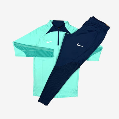NIKE DRI-FIT STRIKE 1/4 TROUSER SET - HYPER TURQUOISE/NAVY