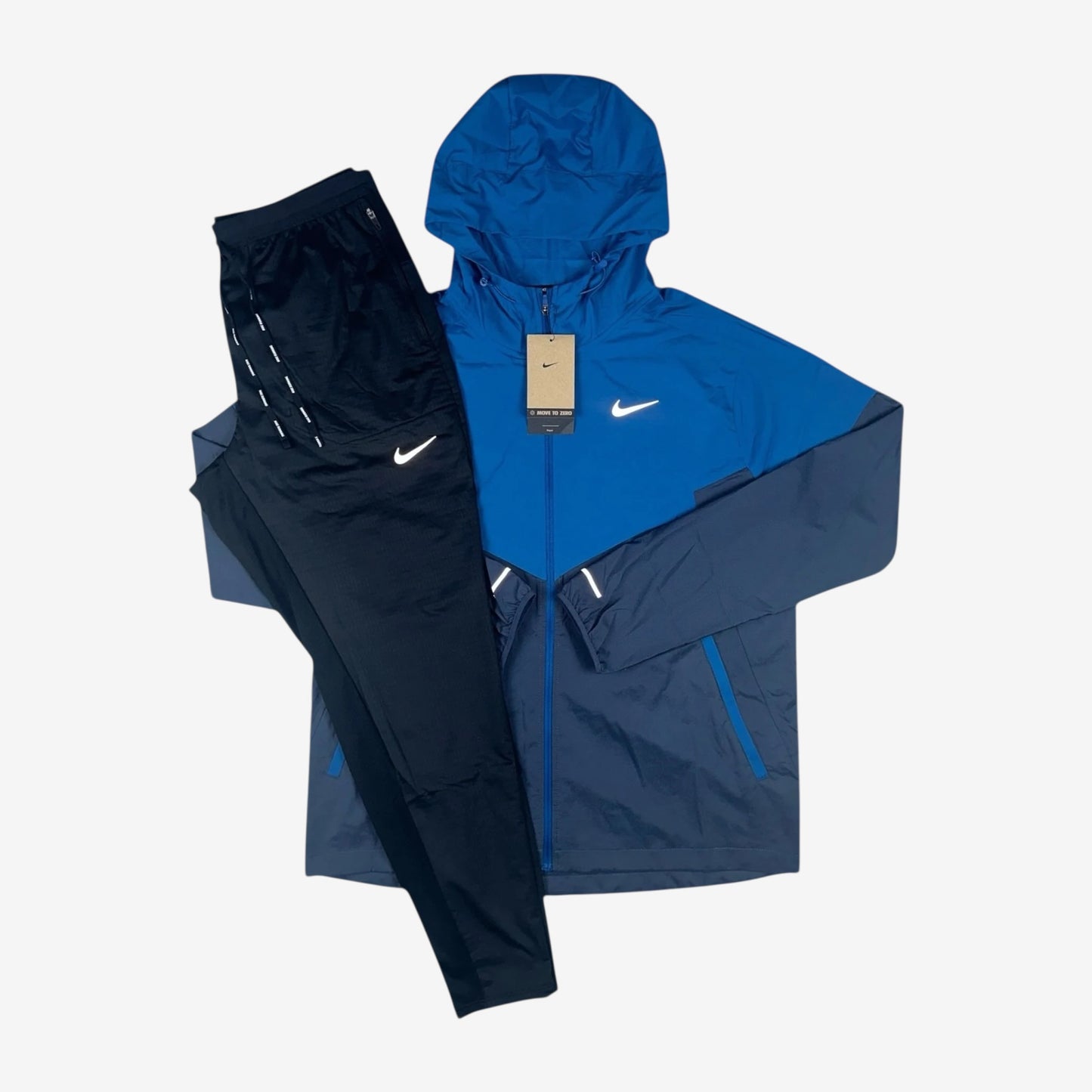 NIKE UV WINDRUNNER JACKET ROYAL BLUE & BLACK PHENOM PANTS