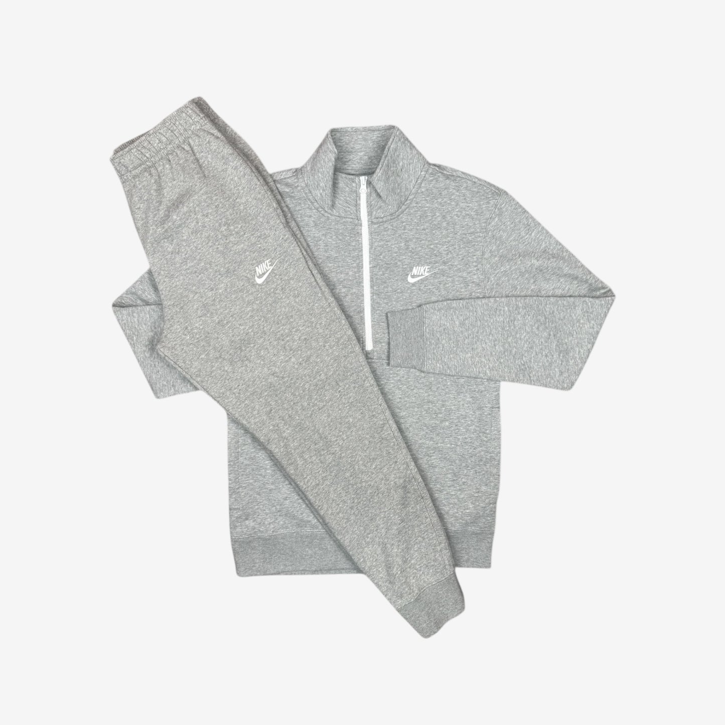 NIKE CLUB FLEECE 1/4 ZIP TRACKSUIT - GREY