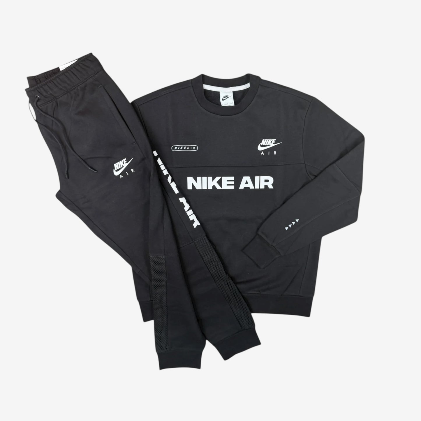 NIKE AIR FLEECE SWEATSHIRT TRACKSUIT - BLACK
