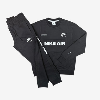 NIKE AIR FLEECE SWEATSHIRT TRACKSUIT - BLACK