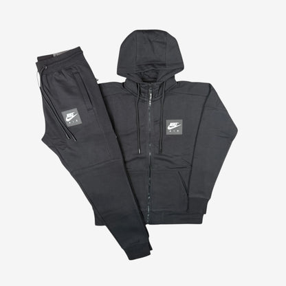 NIKE AIR ZIP FLEECE TRACKSUIT - BLACK