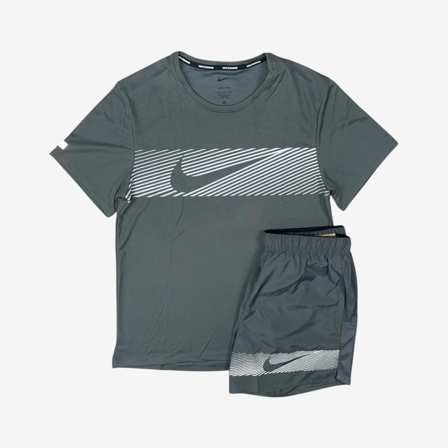 NIKE FLASH T-SHIRT/SHORT SET - IRON GREY