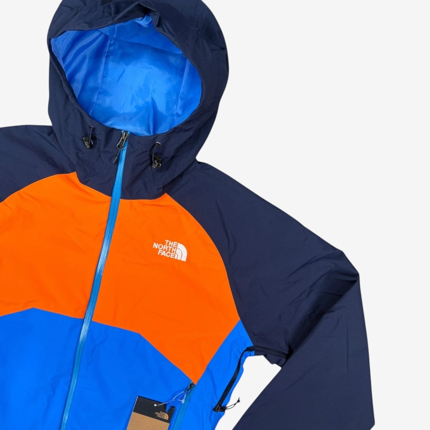 NORTH FACE STRATOS HOODED JACKET - BLUE/ORANGE/NAVY