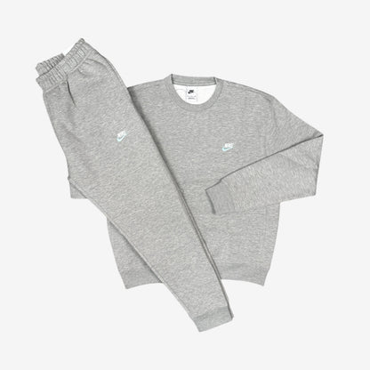 NIKE FLEECE SWEATSHIRT TRACKSUIT - GREY/MINT