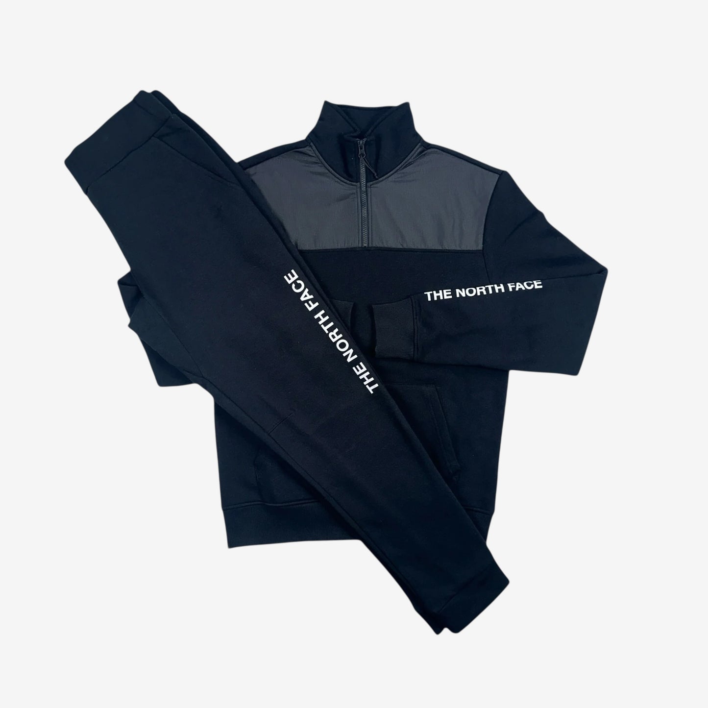 NORTH FACE 1/4 FLEECE TRACKSUIT - BLACK/GREY/WHITE