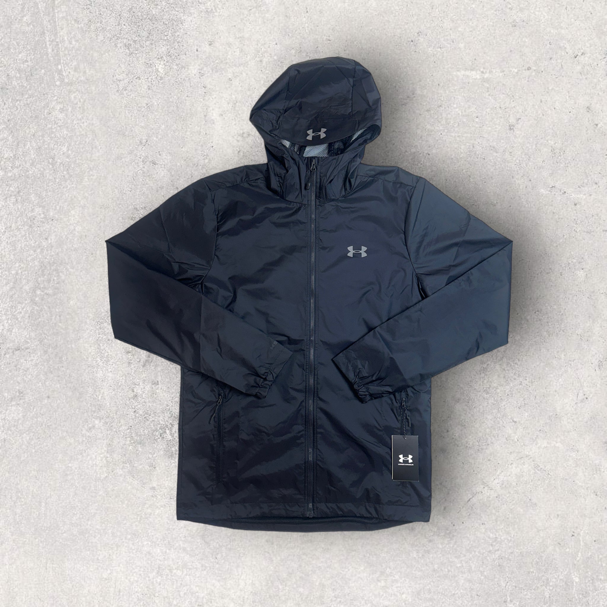 Under armour forefront rain jacket online black