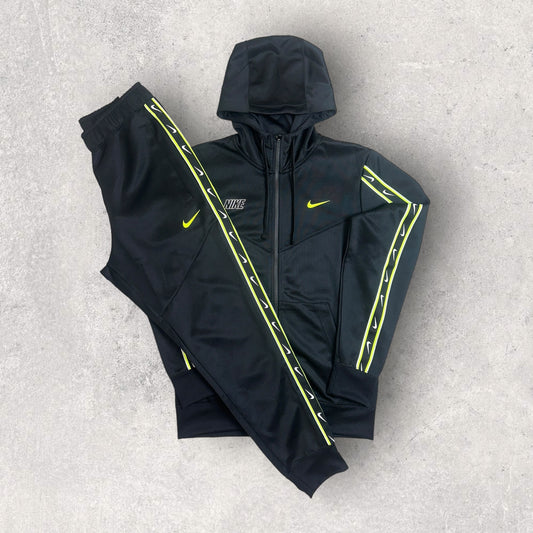 NIKE POLY REPEAT TRACKSUIT - BLACK/NEON