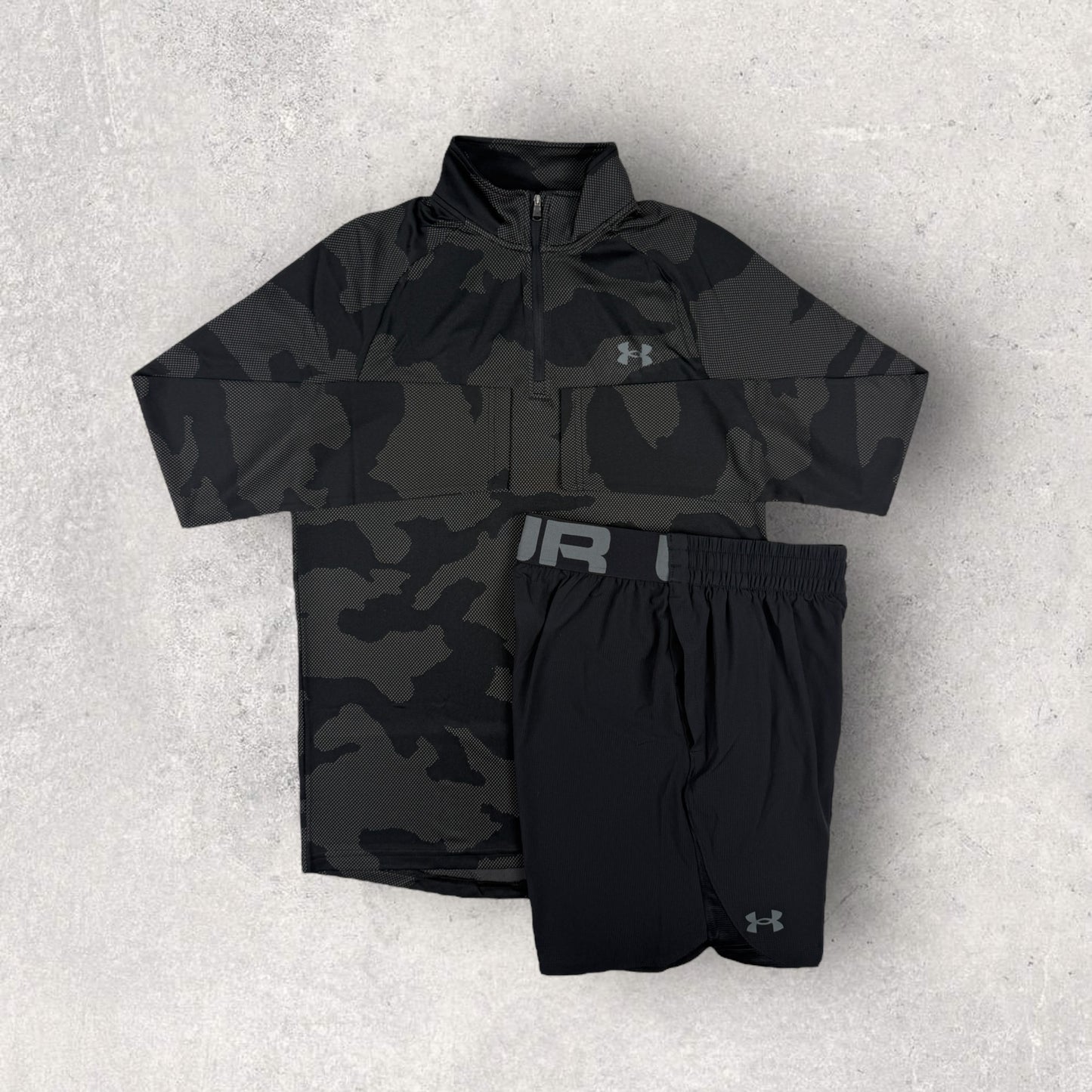 UNDER ARMOUR JACQUARD 1/4 / SHORT SET - BLACK