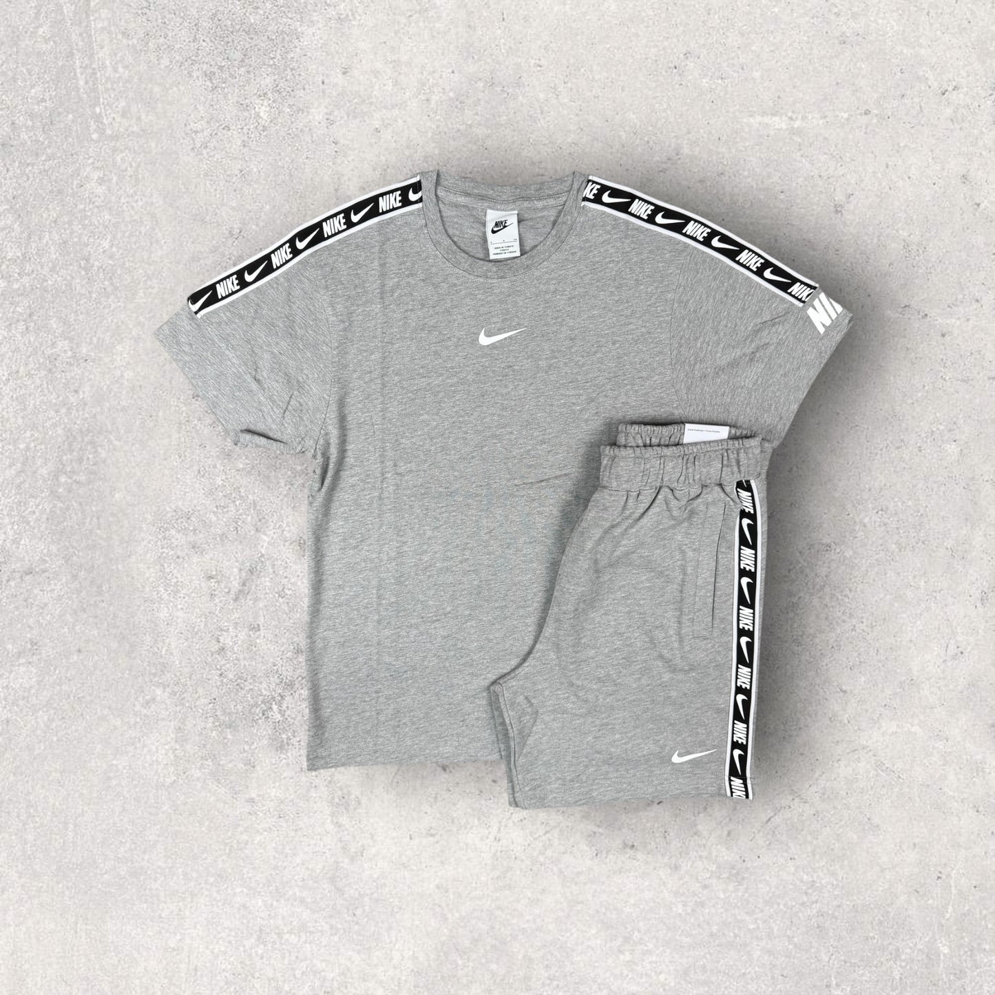 NIKE TAPE COTTON SHORT SET - GREY