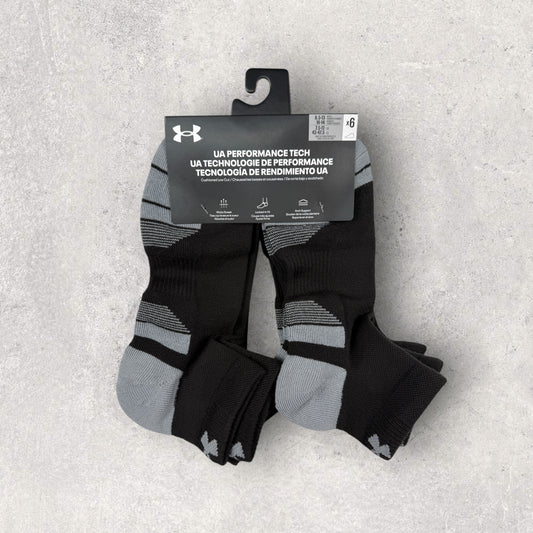 UNDER ARMOUR PERFORMANCE TECH SOCKS X6 - BLACK