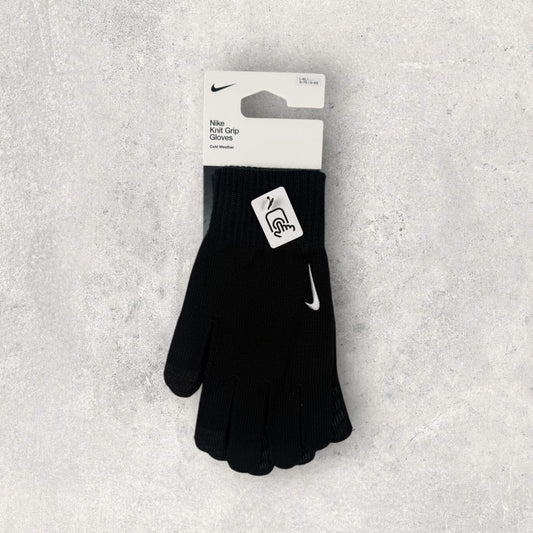 NIKE KNIT GRIP GLOVES - BLACK