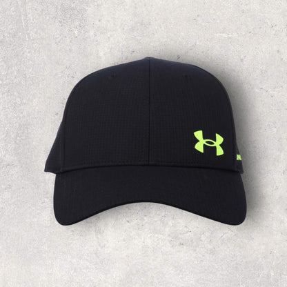UNDER ARMOUR VENT ADJUSTABLE HAT - BLACK/NEON